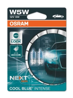 Osram 12V 5W Lasikantapolttimopari Cool Blue Intense