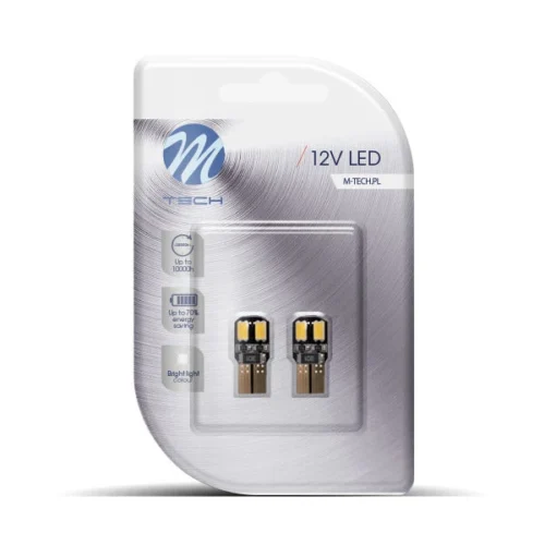 M-Tech LED Basic W5W Polttimopari Valkoinen W2.1X9.5D