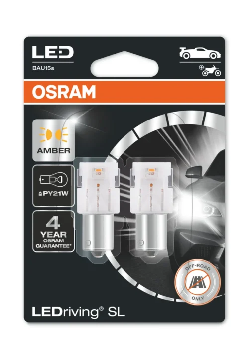 Osram LEDriving SL PY21W Metallikanta BAU15s 2kpl